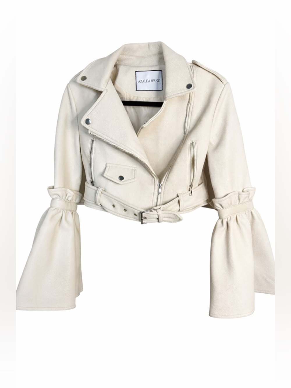 🌺 Azalea Wang Faux Leather Cropped Moto Jacket - Picture 3 of 4